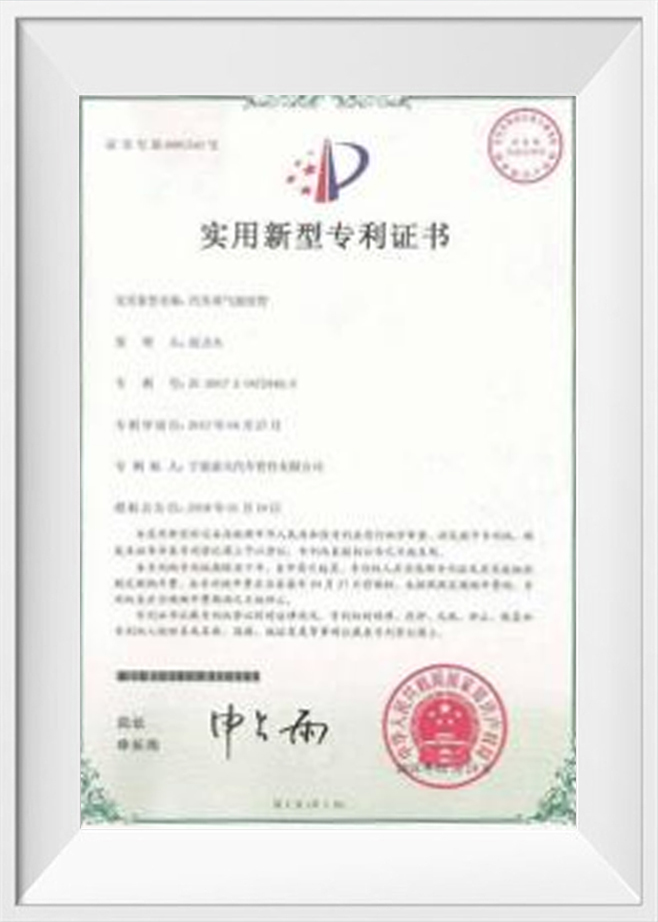 Gebruiksmodel patentcertificaat
